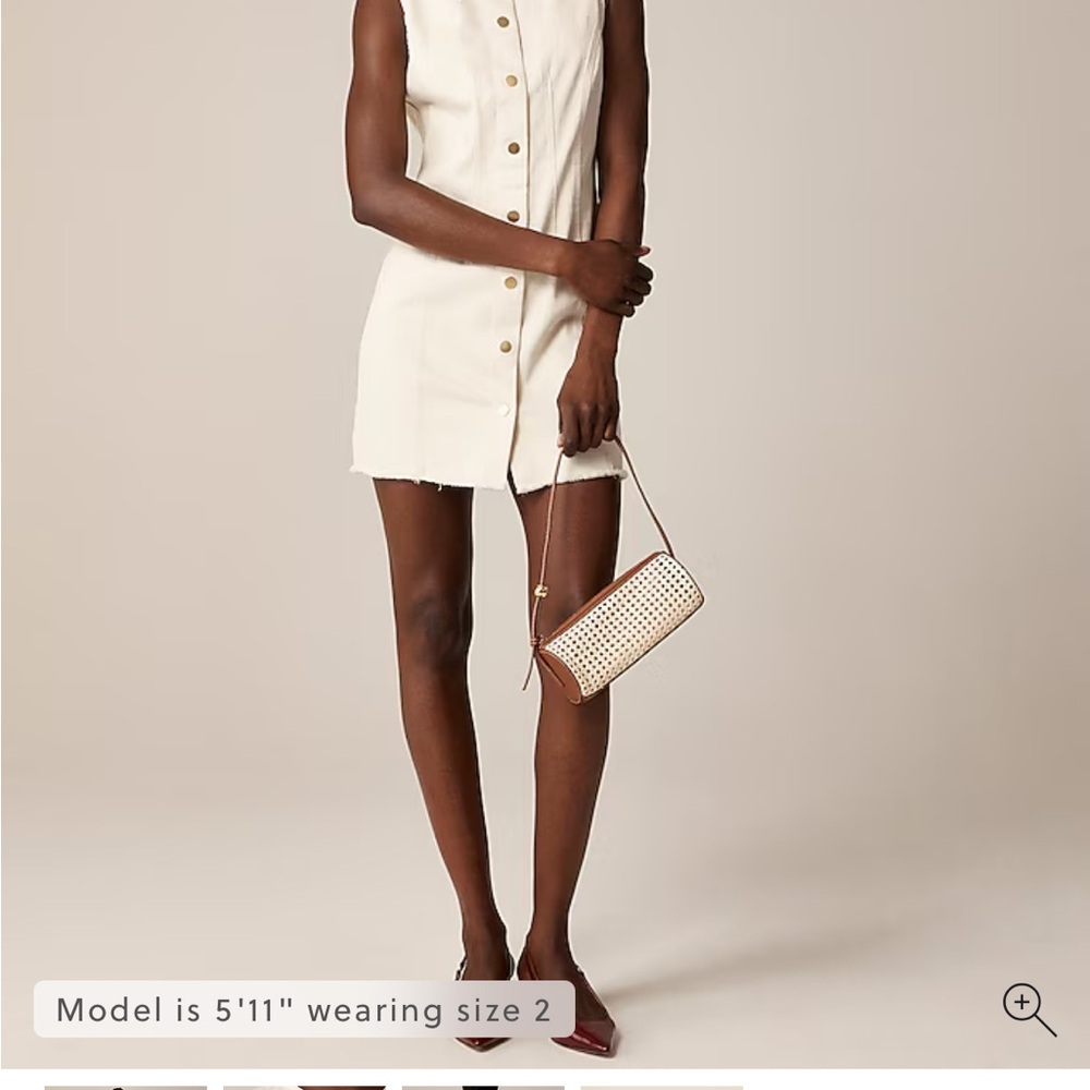 J. Crew Seamed denim mini dress in ecru
